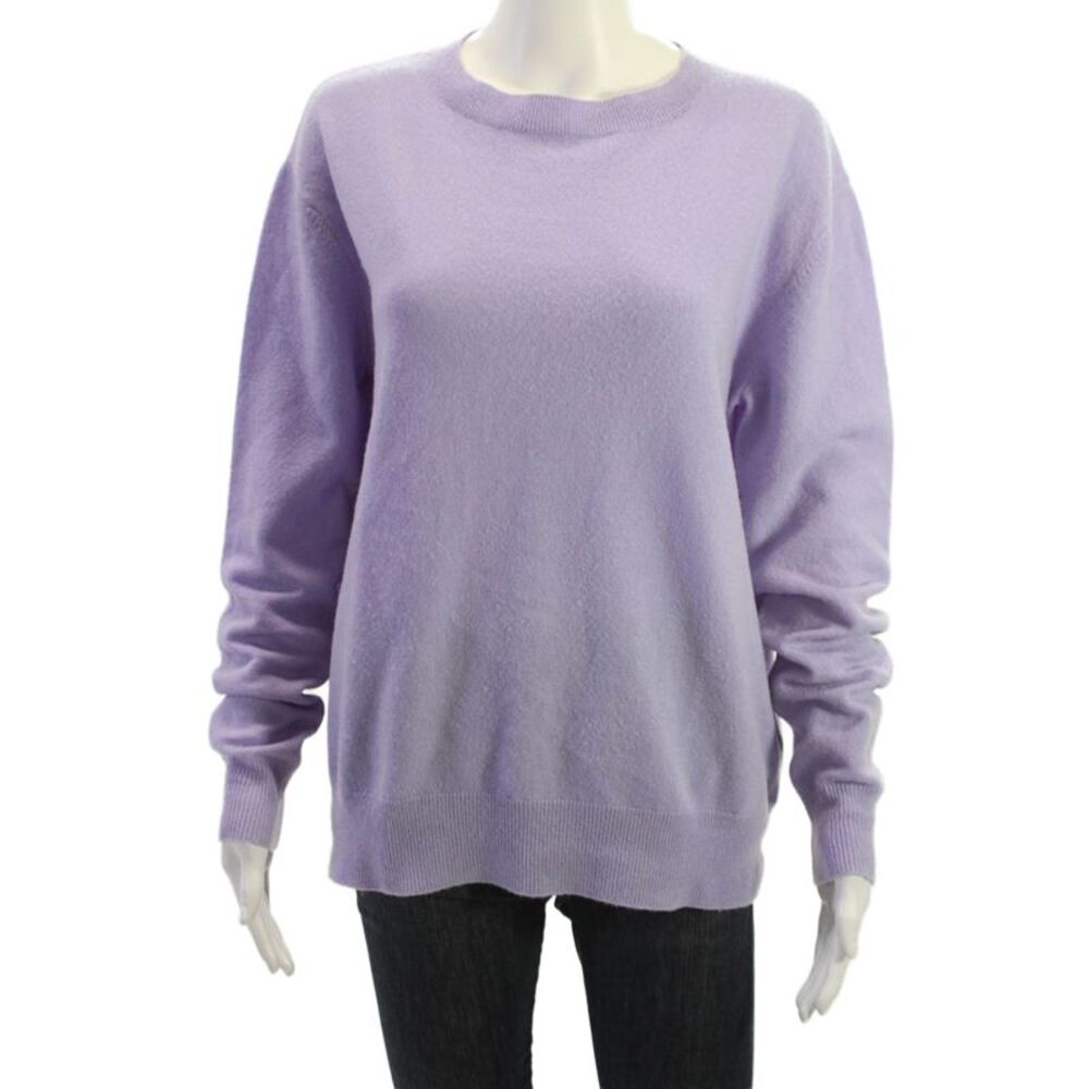 Kirna Zabete Unisex Cashmere Pullover Purple Crew Neck Long Sleeve Size L